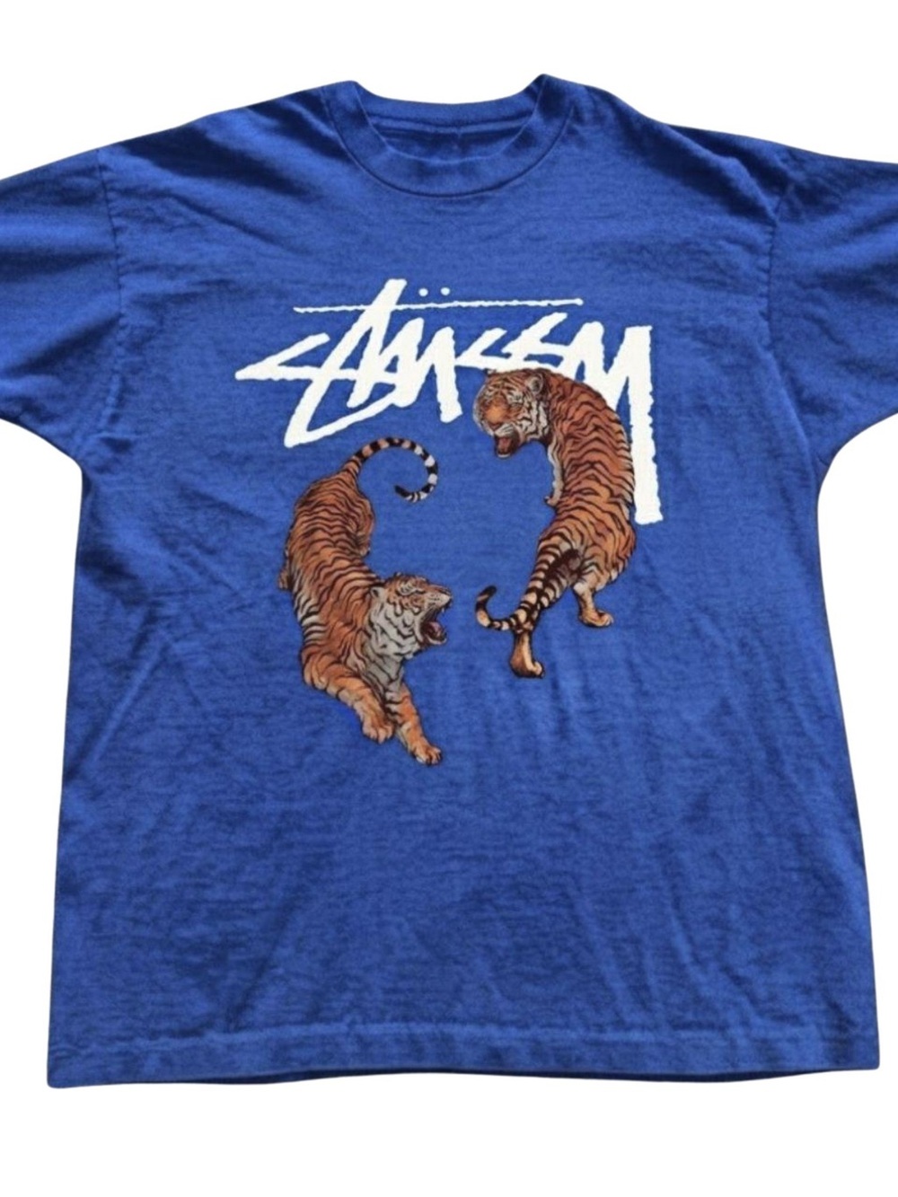 Gildan Blue Graphic Tiger Tee Casual Style